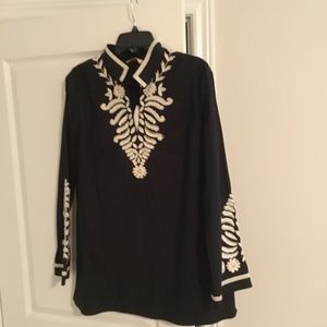 Embroidered Tory Burch Tunic,size 14